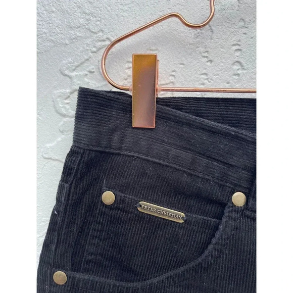 Peter Christian Mens Flat Front Corduroy Pants Black Sz W38 x L30 - Picture 3 of 10